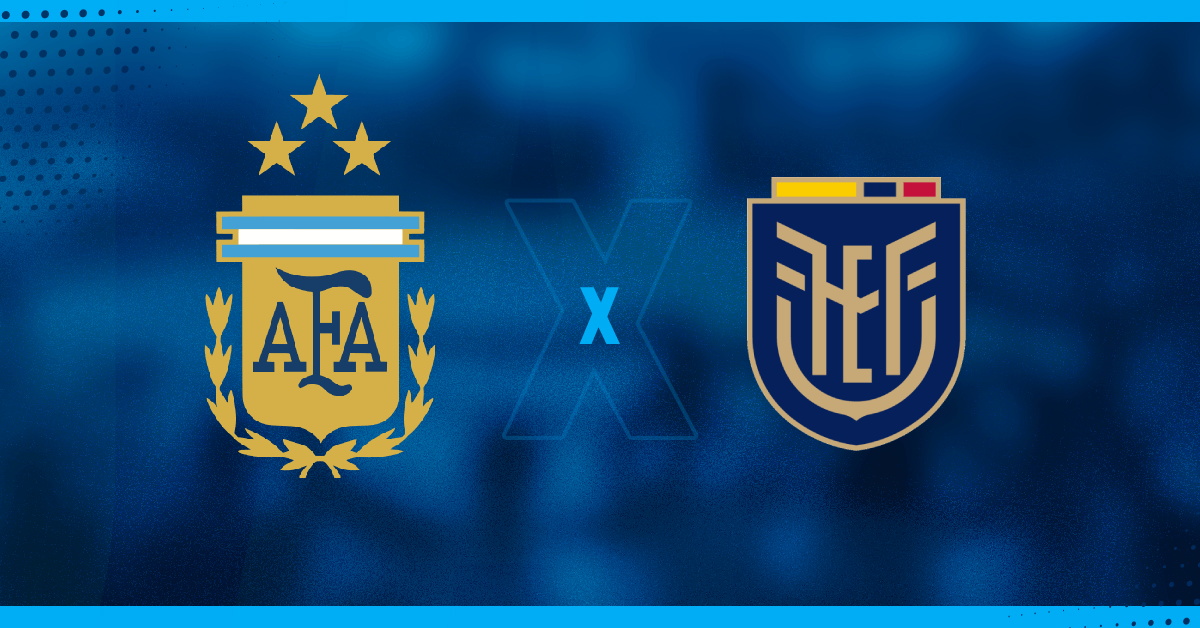 Escudos de Argentina e Equador, que se enfrentam hoje pela Copa América.