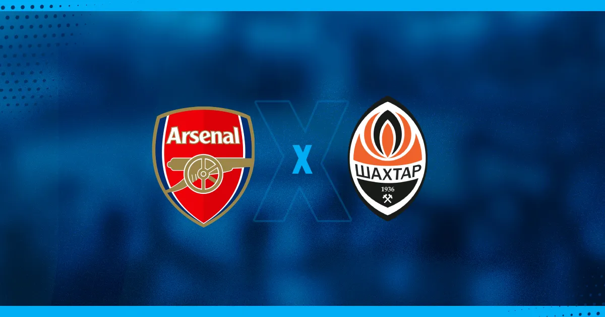 Arsenal x Shakhtar Donetsk se enfrentam pela Champions League 2024/25