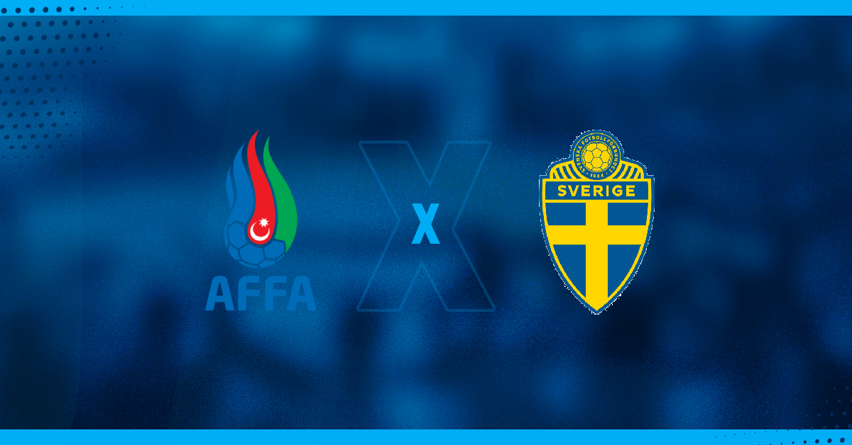 Escudos Azerbaijão x Suécia que jogam pela Liga das Nações da Europa.