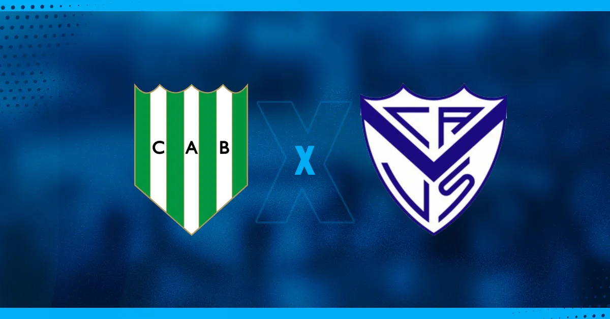 Escudos do Banfield e Vélez Sarsfield que jogam pelo Campeonato Argentino.