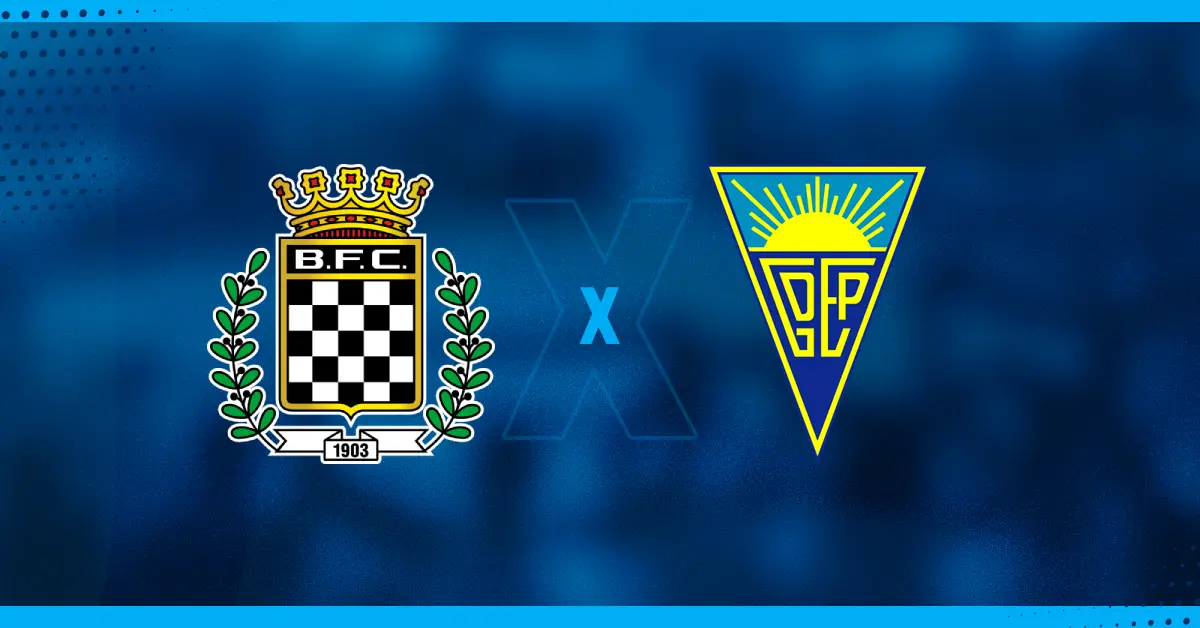 Escudos do Boavista e Estoril que jogam pela Liga Portugal.