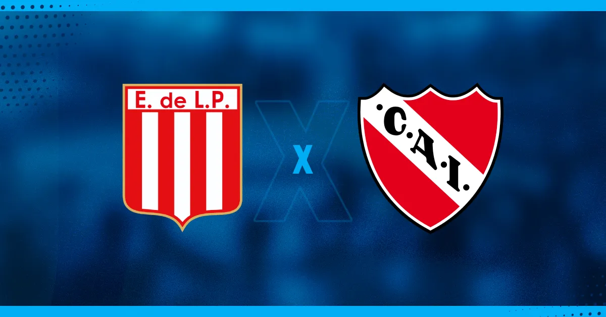 Escudos do Estudiantes e Independiente que jogam pelo Campeonato Argentino.