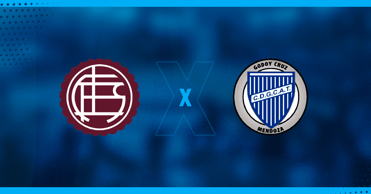 Escudos do Lanús e Godoy Cruz que jogam pelo Campeonato Argentino.