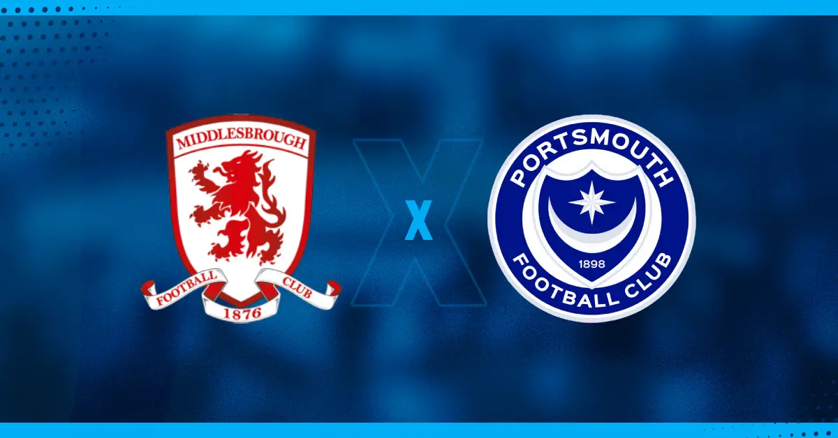 Escudos do Middlesbrough e Portsmouth que jogam pela Championship