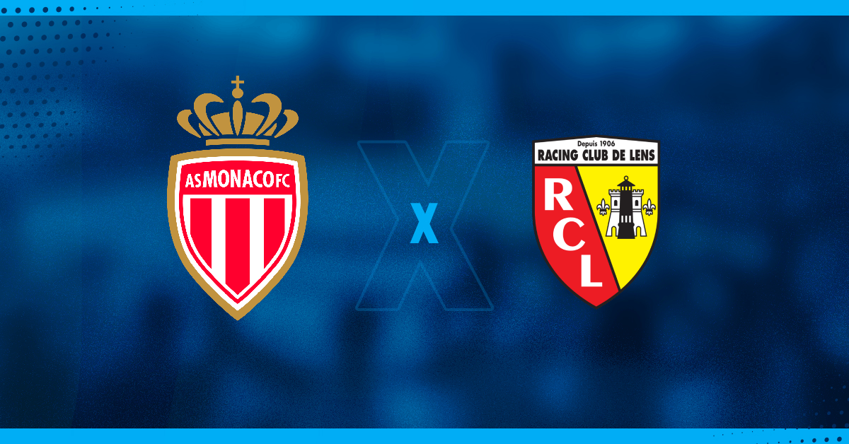 Escudos do Mônaco e Lens que jogam pelo Campeonato Francês.