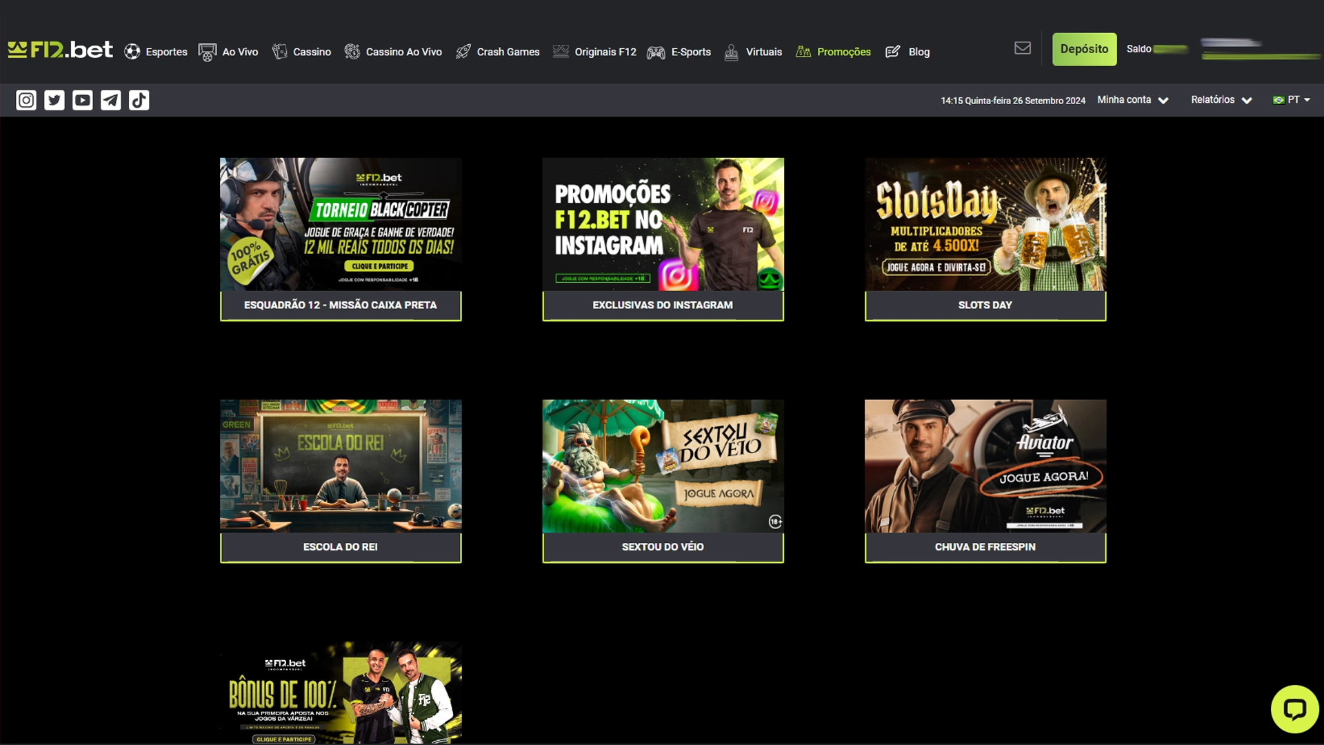 Screenshot ofertas f12bet