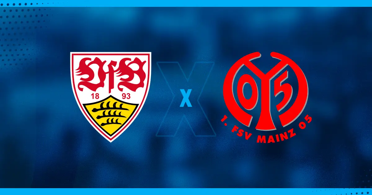 Escudos do Stuttgart e Mainz que jogam pela Bundesliga.