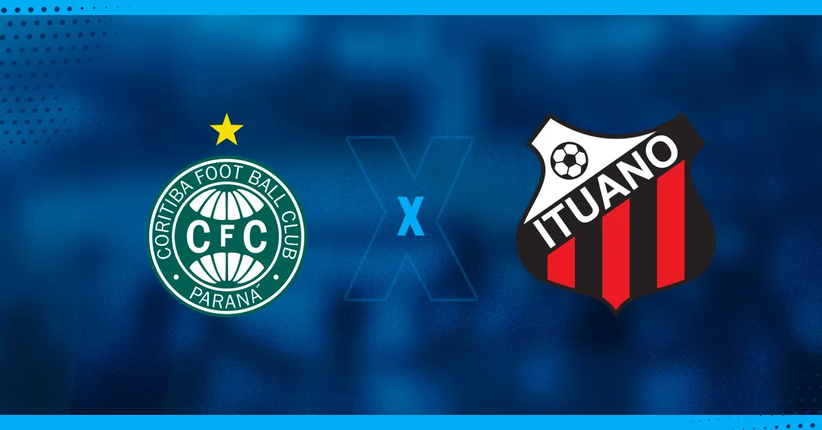 Escudos de Coritiba e Ituano, que se enfrentam pela Série B.