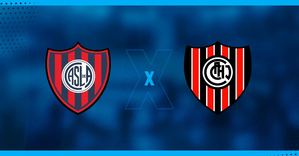 Escudos de San Lorenzo e Chacarita, que se enfrentam pela Copa Argentina.