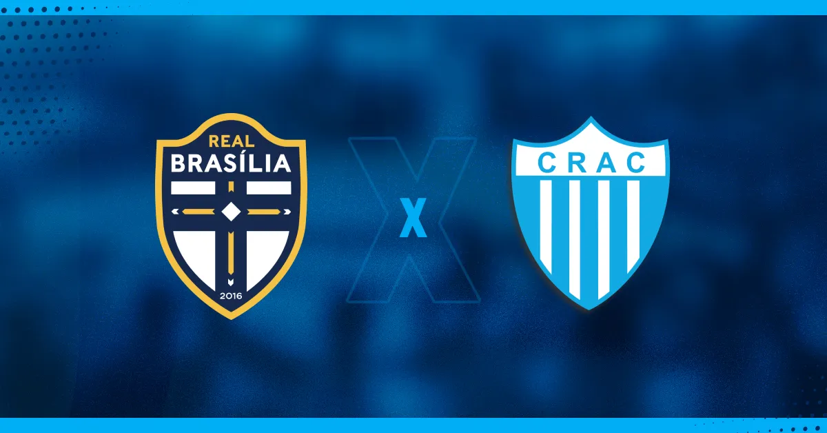 Escudos de Real Brasília e CRAC, que se enfrentam pela Série D.