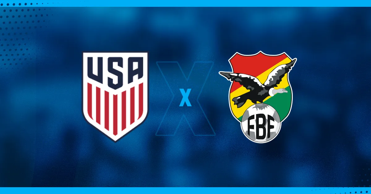 Escudos de Estados Unidos e Bolívia, que se enfrentam pela Copa América.