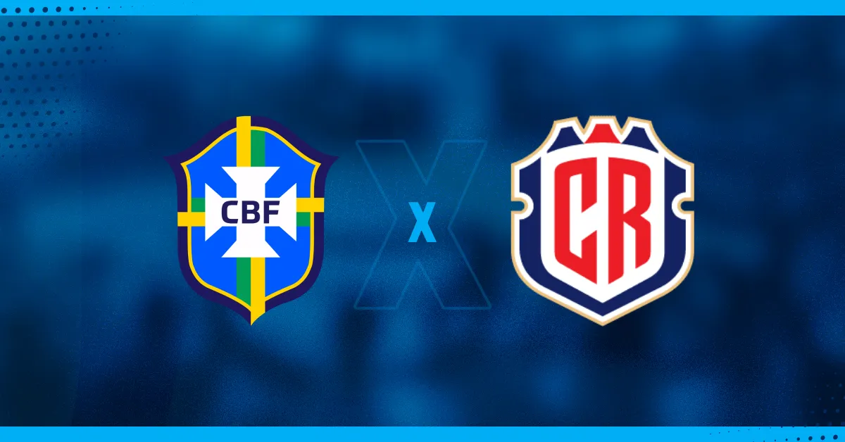 Escudos de Brasil e Costa Rica, que se enfrentam pela Copa América.