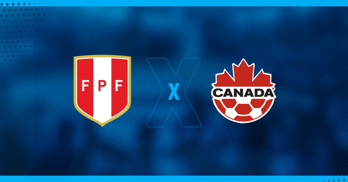 Escudos de Peru e Canadá, que se enfrentam pela Copa América.