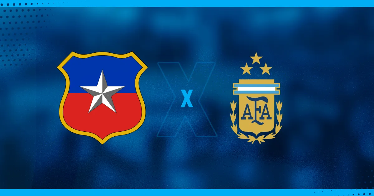 Escudos de Chile e Argentina, que se enfrentam pela Copa América.