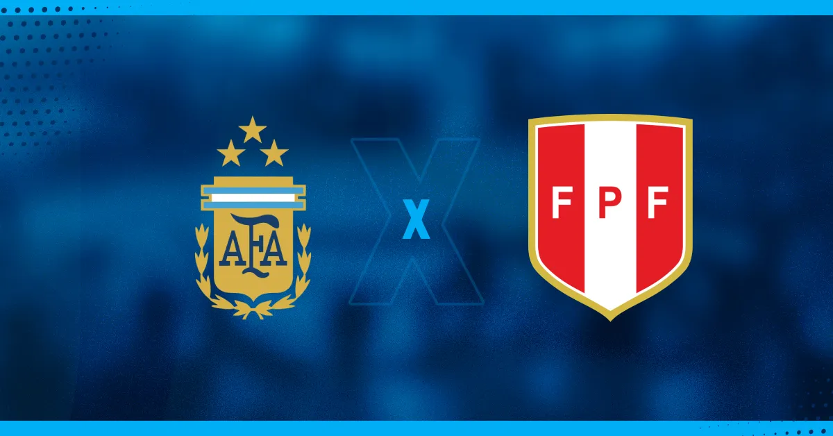 Escudos de Argentina e Peru, que se enfrentam pela Copa América.