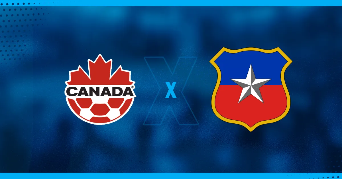 Escudos de Canadá e Chile, que se enfrentam pela Copa América.