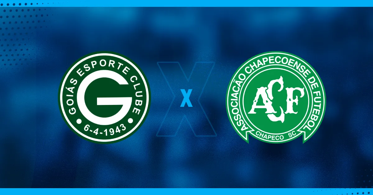 Escudos de Goiás e Chapecoense, que se enfrentam pela Série B.