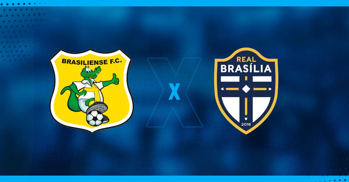 Escudos de Brasiliense e Real Brasília, que se enfrentam pela Série D.