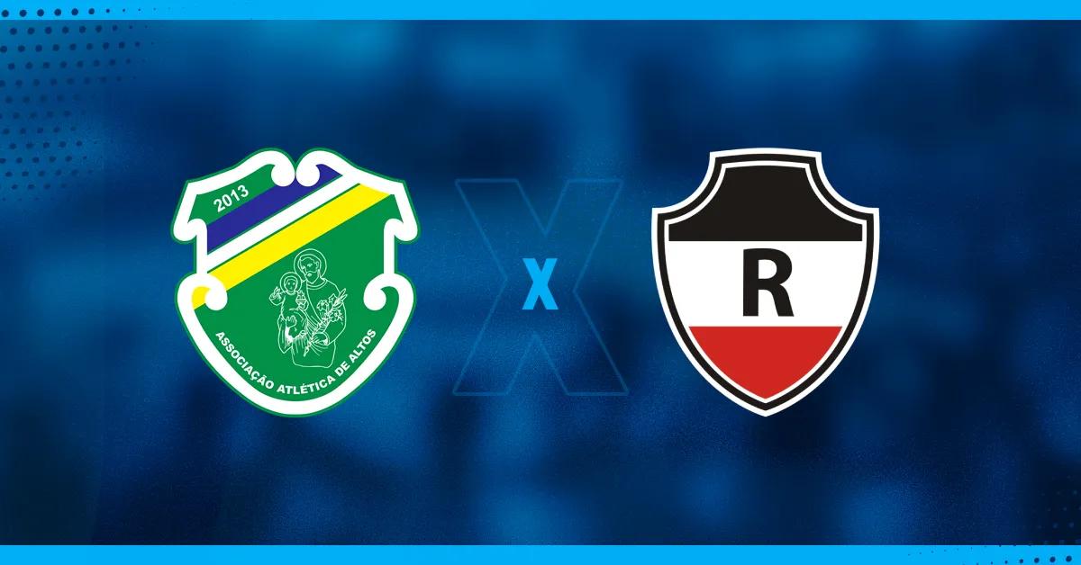 Escudos de Altos e River, que se enfrentam pela Série D.