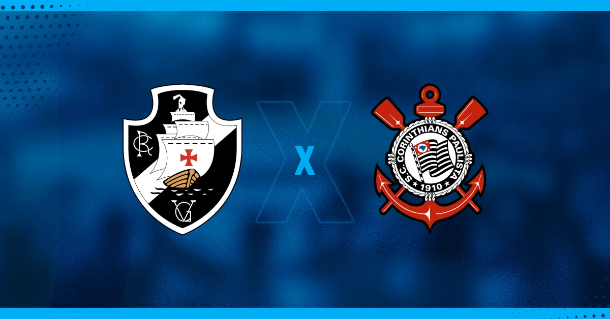 Escudos de Vasco e Corinthians, que se enfrentam pela Série A.