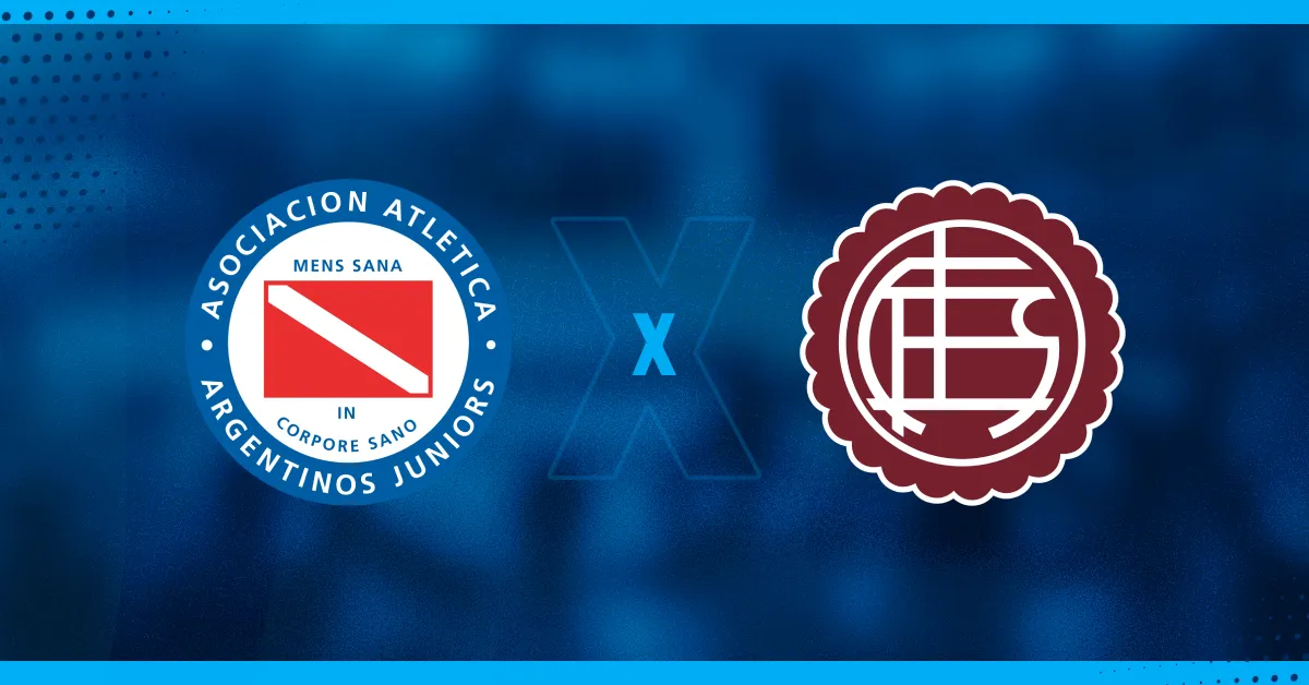 Escudos de Argentinos Juniors e Lanús se enfrentam pelo Campeonato Argentino.