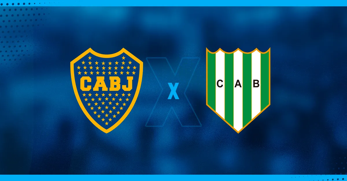 Escudos de Boca Juniors e Banfield, que se enfrentam pelo Campeonato Argentino.