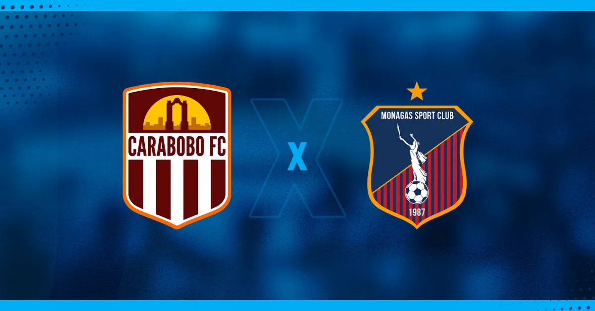 Escudos de Carabobo e Monagas, que se enfrentam pelo Campeonato Venezuelano.