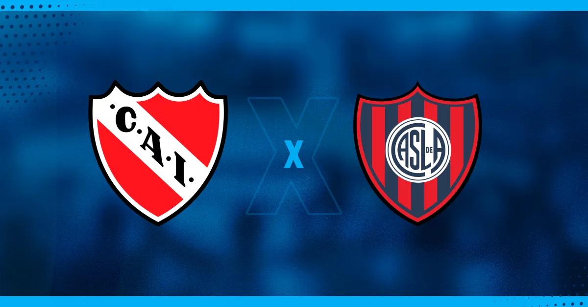 Escudos de Independiente e San Lorenzo, que se enfrentam pelo Campeonato Argentino.