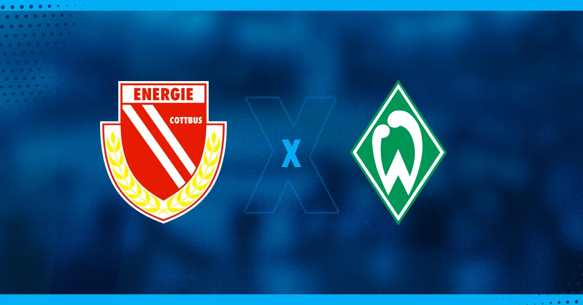 Escudos de Cottbus e Bremen, que se enfrentam pela Copa da Alemanha.