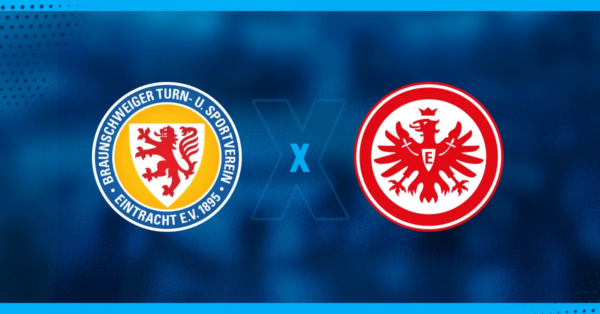 Escudos de Braunschweig e Frankfurt, que se enfrentam pela Copa da Alemanha.