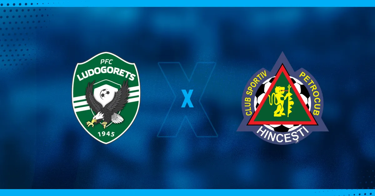 Escudos de Ludogorets e Petroclub, que se enfrentam pela Liga Europa.