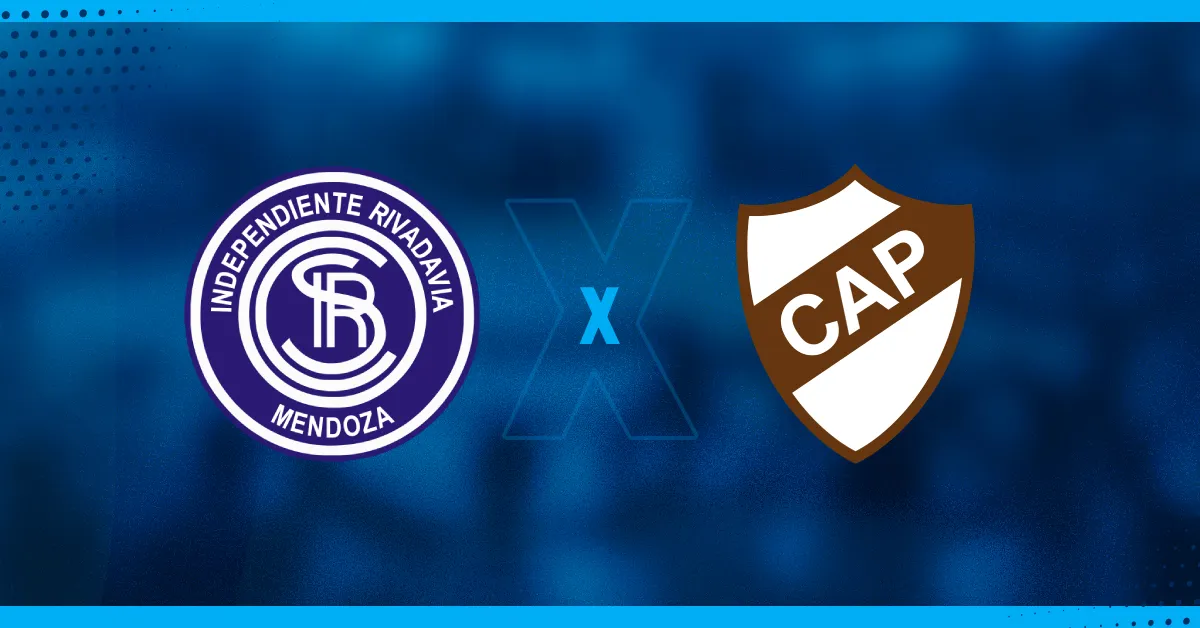 Escudos de Independiente Rivadavia e Platense, que se enfrentam pelo Campeonato Argentino.