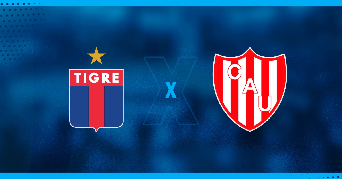 Escudos de Tigre e Unión de Santa Fe, que se enfrentam pelo Campeonato Argentino.