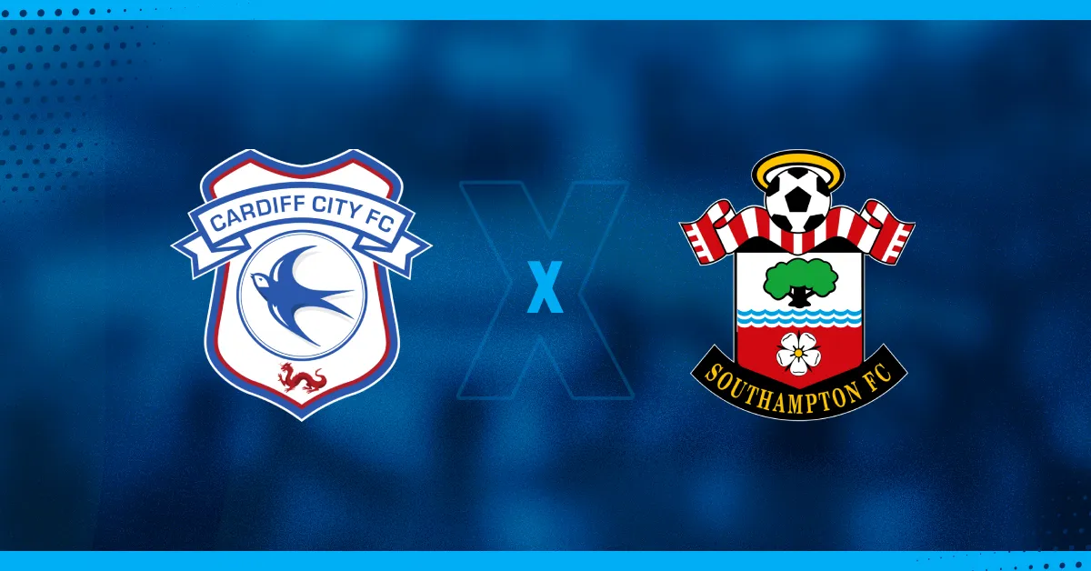 Escudos de Cardiff e Southampton, que se enfrentam pela Copa da Liga Inglesa.