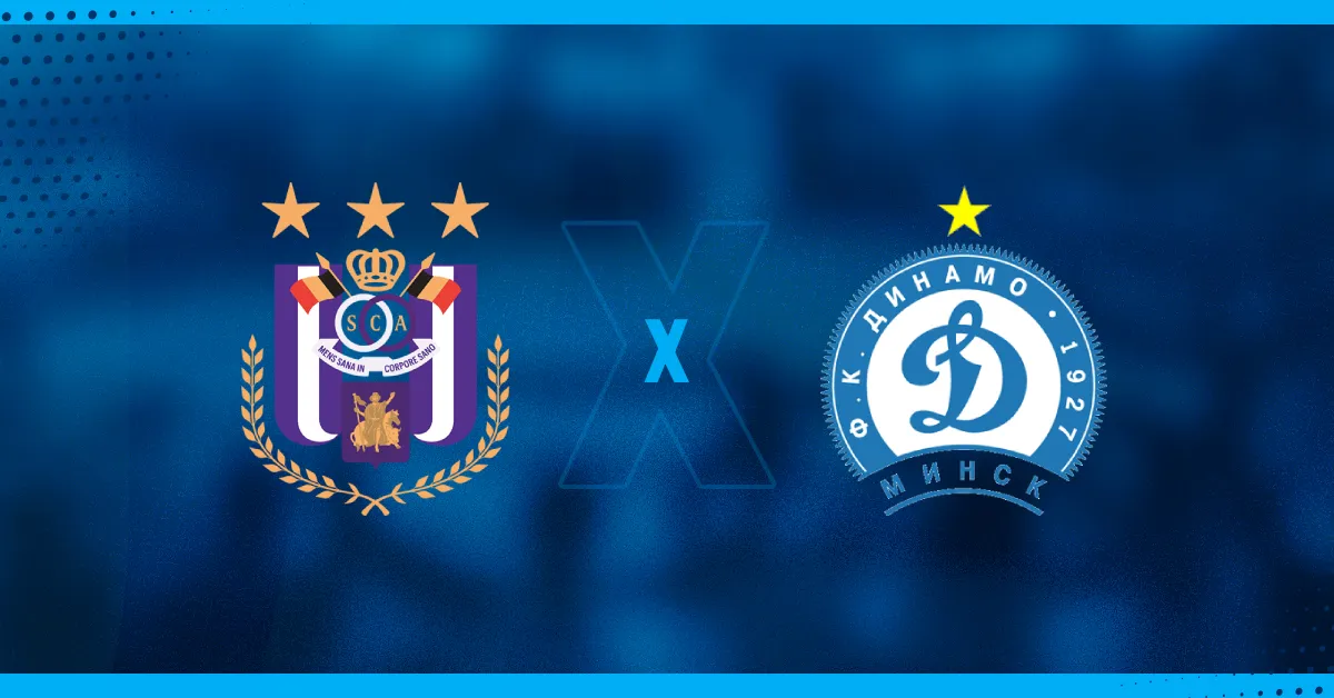 Escudos de Anderlech e Dínamo Minsk, que se enfrentam pela Europa League.