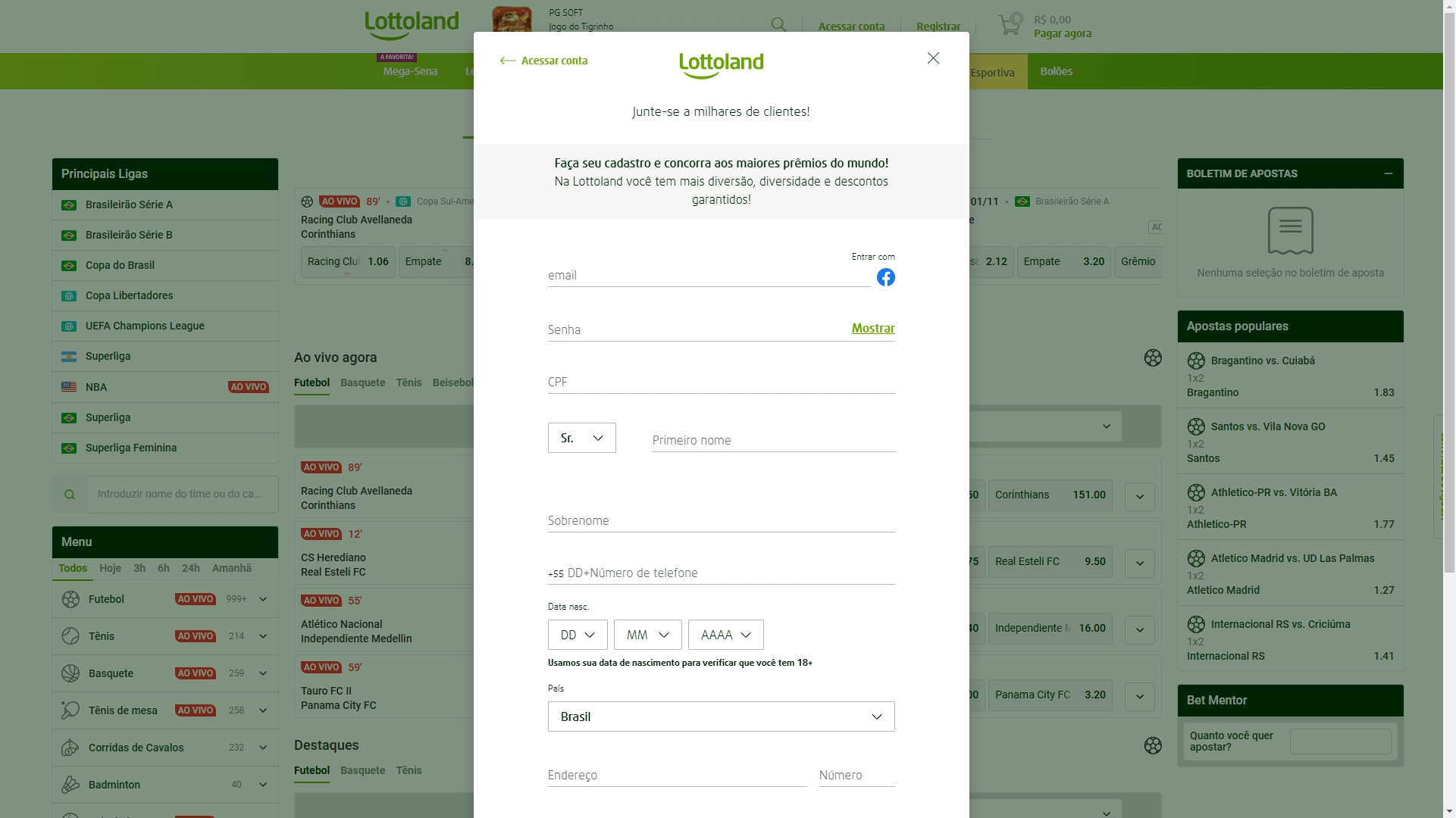 imagem captura registro lottoland