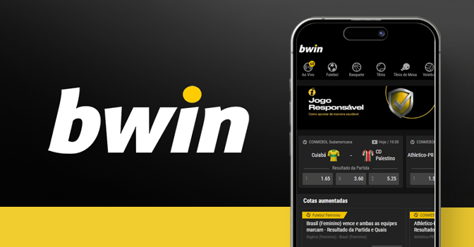 Imagem mostra smartphone aberto na página de apostas da Bwin