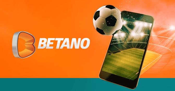 Imagem mostra bola saltando de dentro de um smartphone ao lado da logomarca da Betano