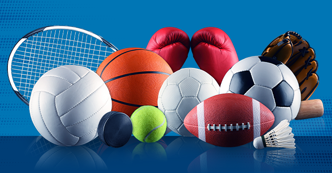 Imagem mostra bolas de diversas modalidades esportivas