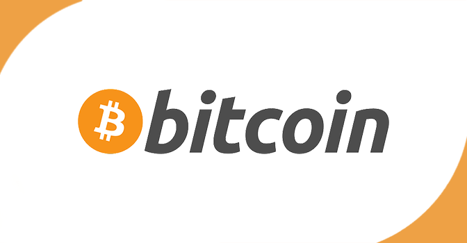 Imagem mostra logomarca do Bitcoin