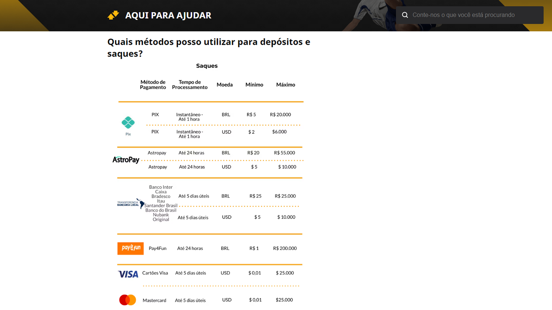 screenshot metodos de pagamento saque betfair